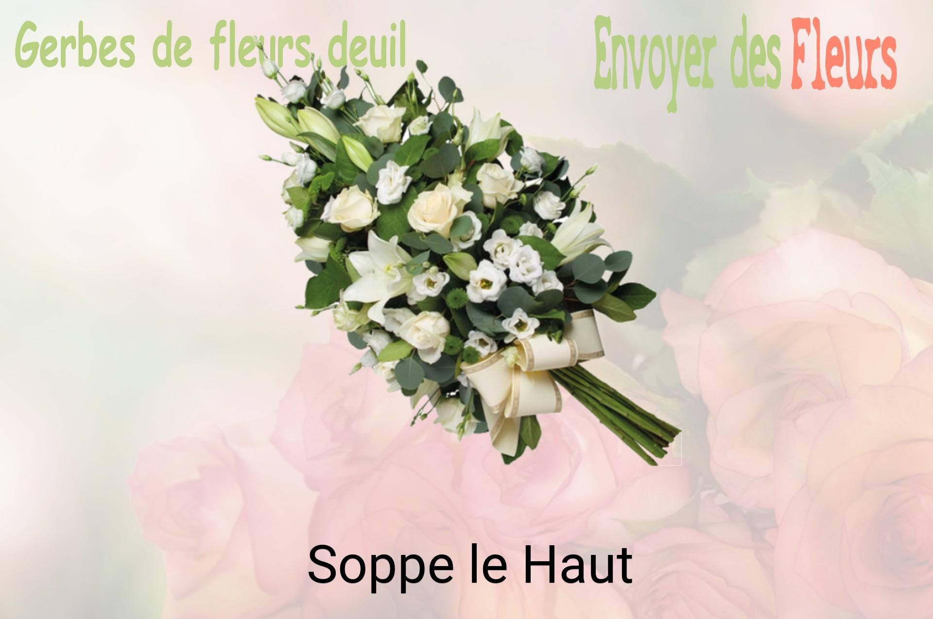 Gerbe de fleurs de deuil livrée à Soppe-le-Haut